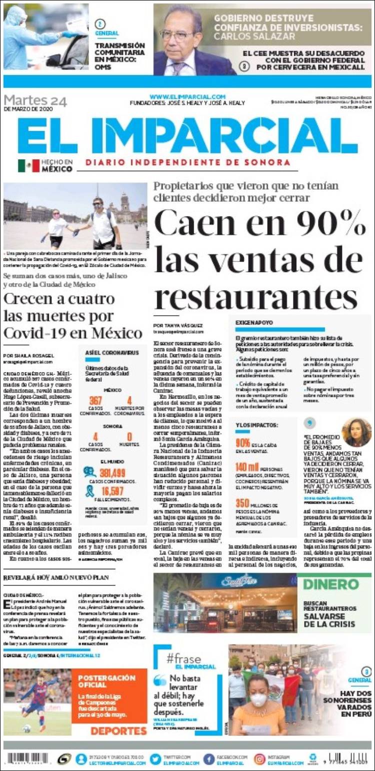 Portada de El Imparcial (México)