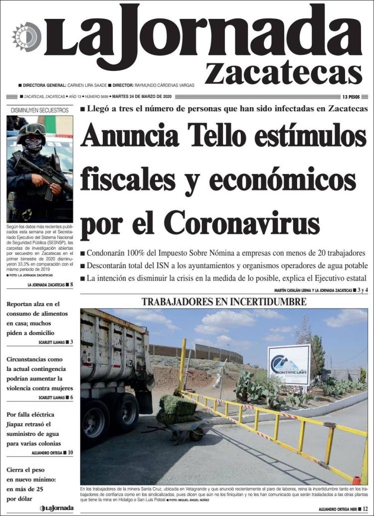 Portada de Jornada de Zacatecas (México)