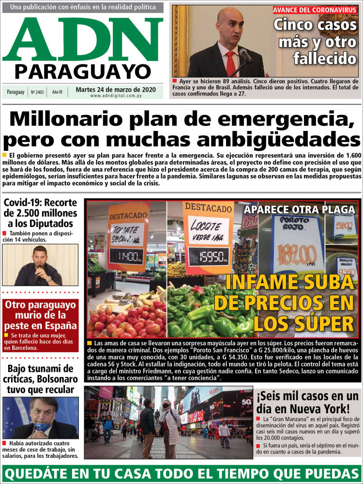 Portada de ADN Paraguayo (Paraguay)