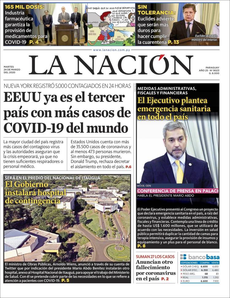 Portada de La Nación (Paraguay)
