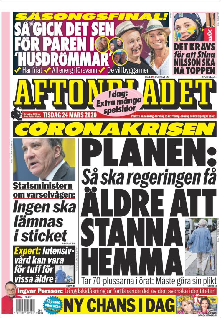 Portada de Aftonbladet (Suecia)
