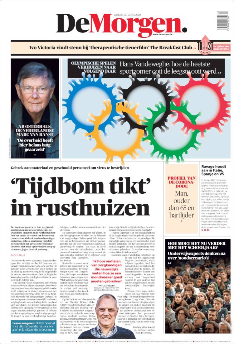 Portada de De Morgen (B&eacute;lgica)