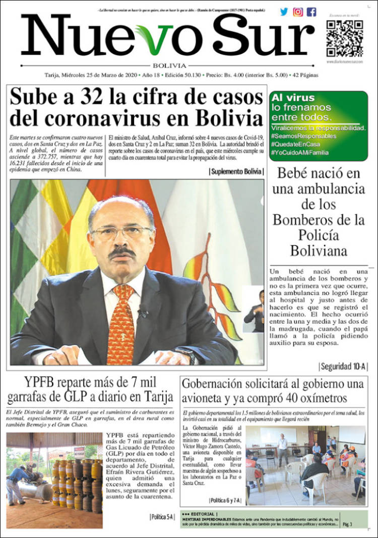 Portada de Nuevo Sur (Bolivia)