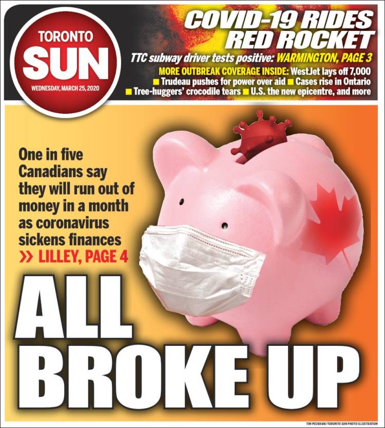 Portada de The Toronto Sun (Canadá)