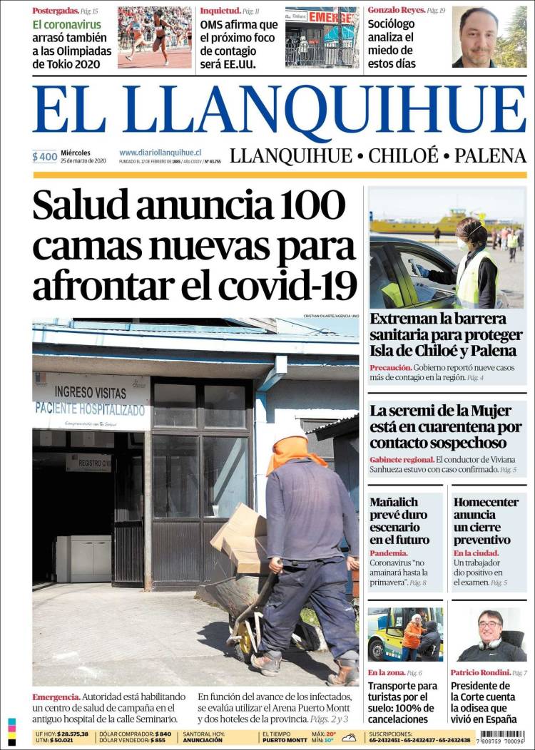 Portada de El Llanquihue (Chile)