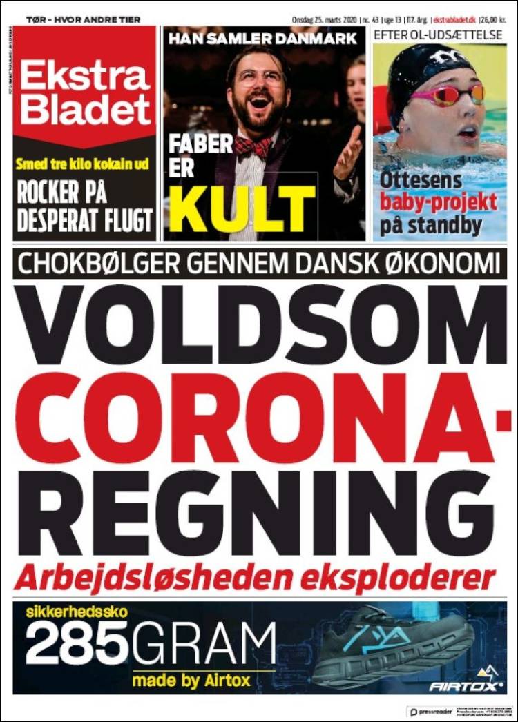 Portada de Ekstra Bladet (Dinamarca)