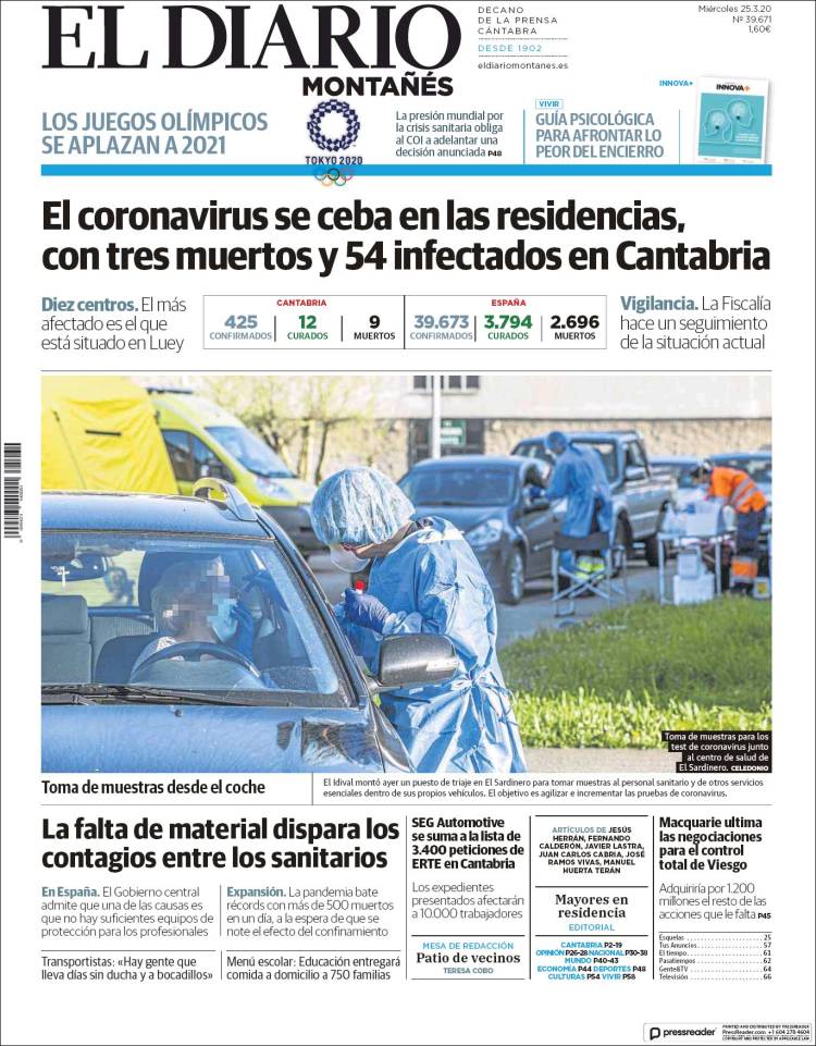 Portada de El Diario Montañés (Espa&ntilde;a)