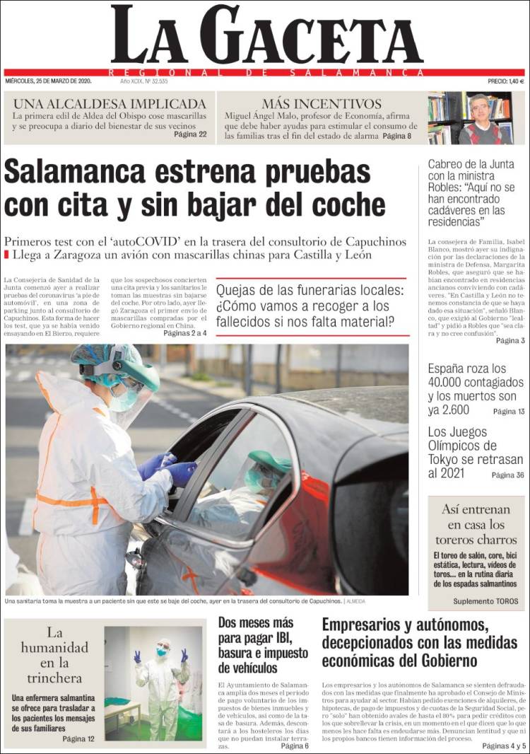 Portada de La Gaceta de Salamanca (Espa&ntilde;a)