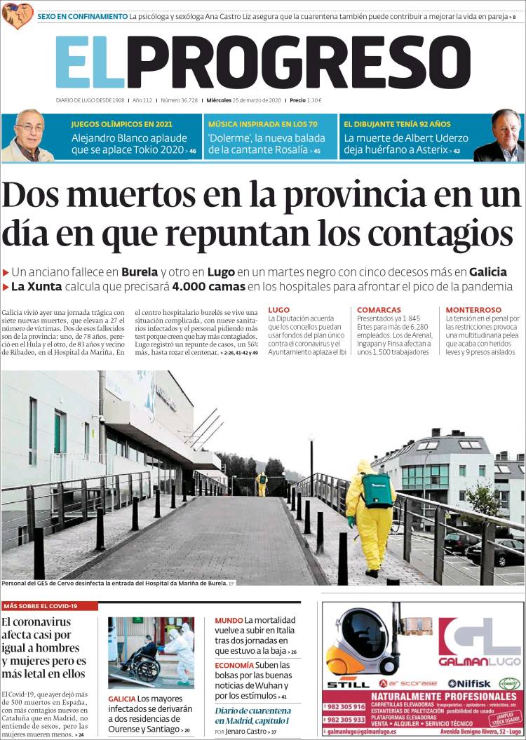 Portada de El Progreso (Espa&ntilde;a)