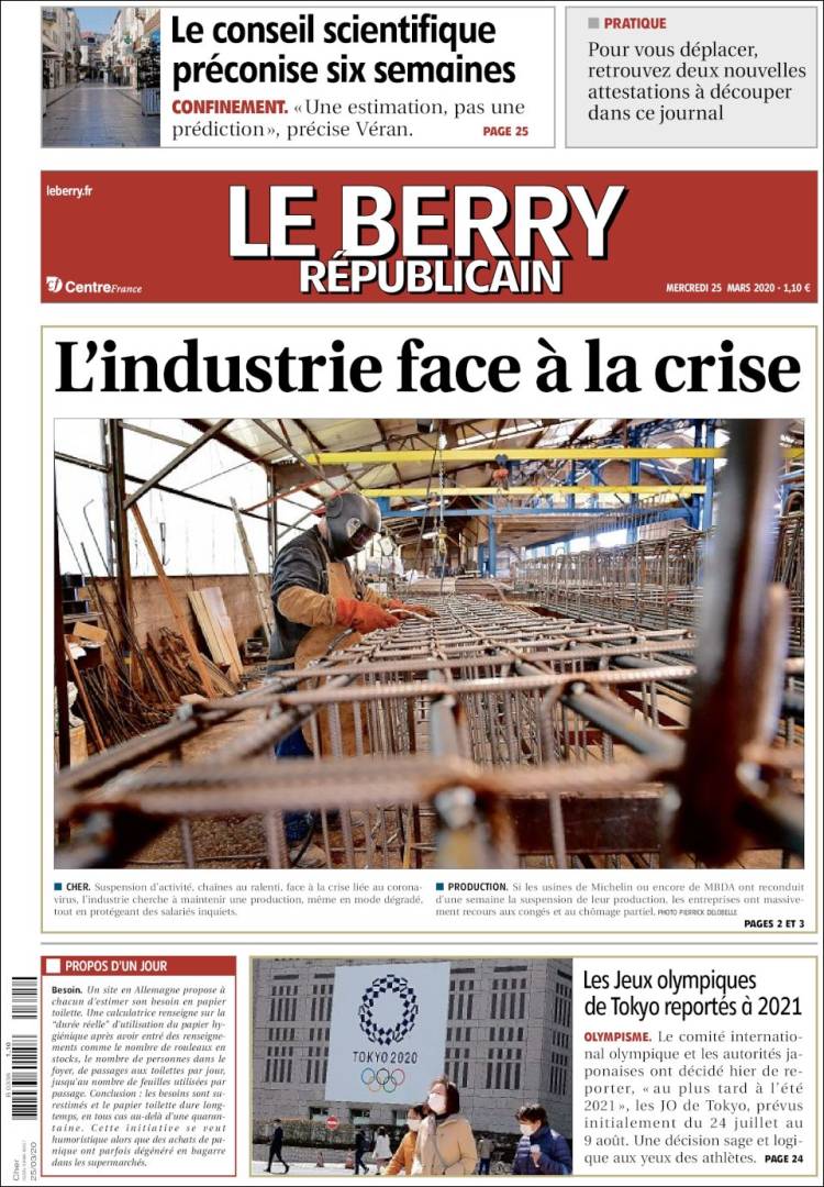 Portada de Berry Republicain (Francia)