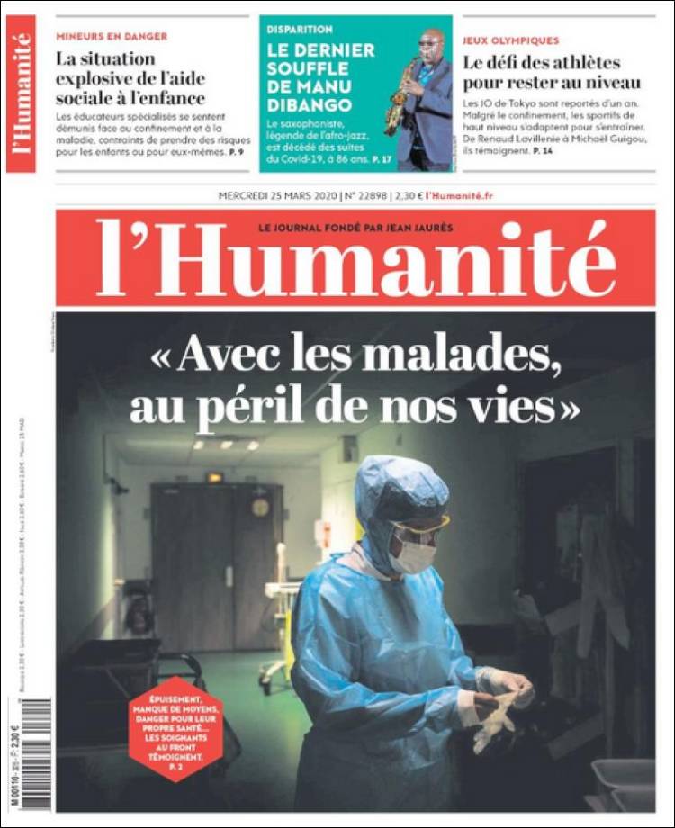 Portada de l'Humanite (Francia)