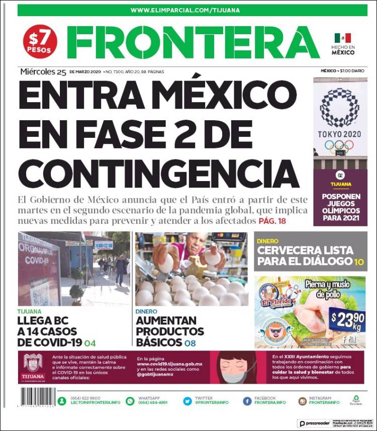 Portada de Frontera (México)
