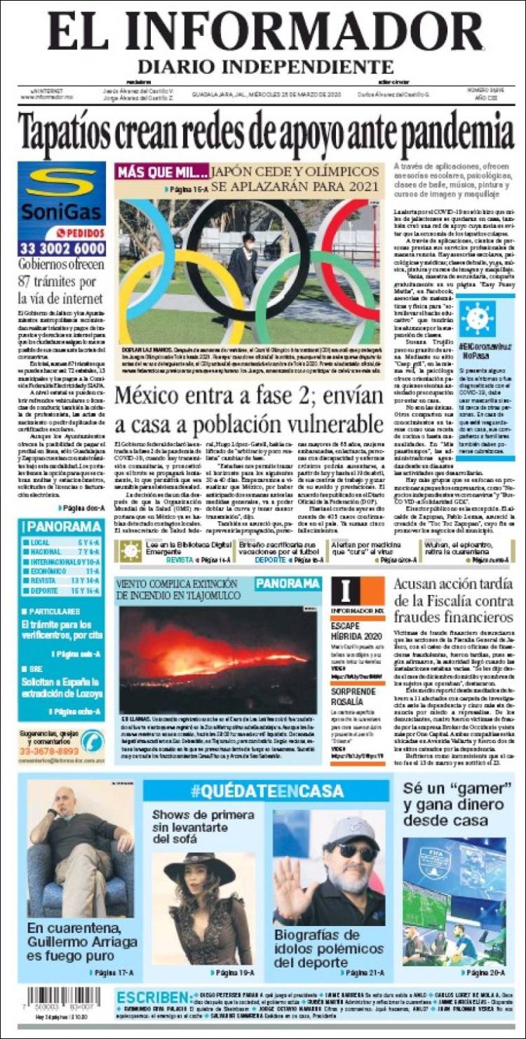 Portada de El Informador (M&eacute;xico)
