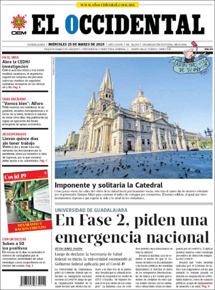 Portada de El Occidental (M&eacute;xico)