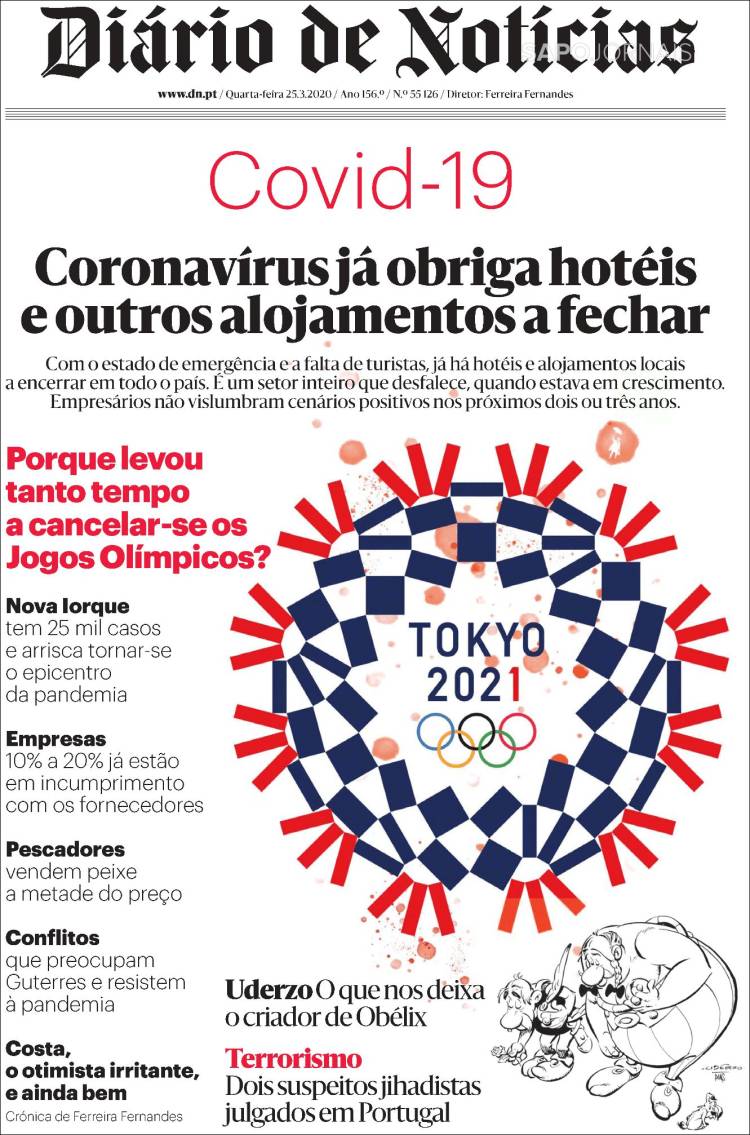 Portada de Diário de Noticias (Portugal)