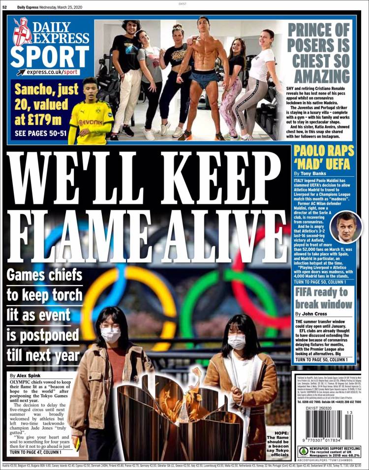 Portada de Express Sport (Reino Unido)