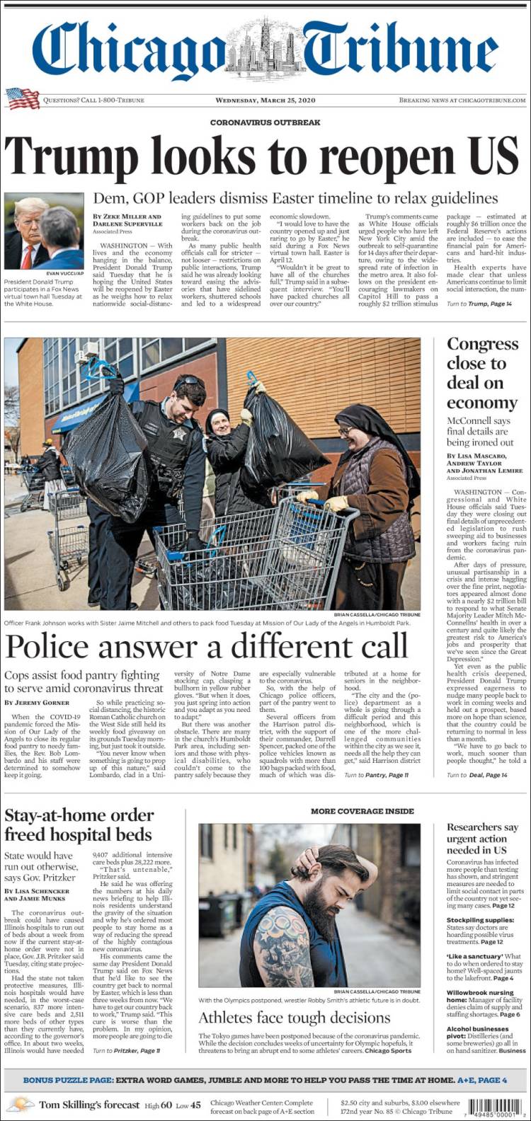 Portada de Chicago Tribune (USA)