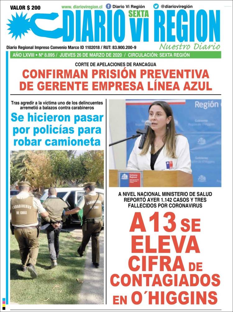 Portada de Diario VI Región (Chile)