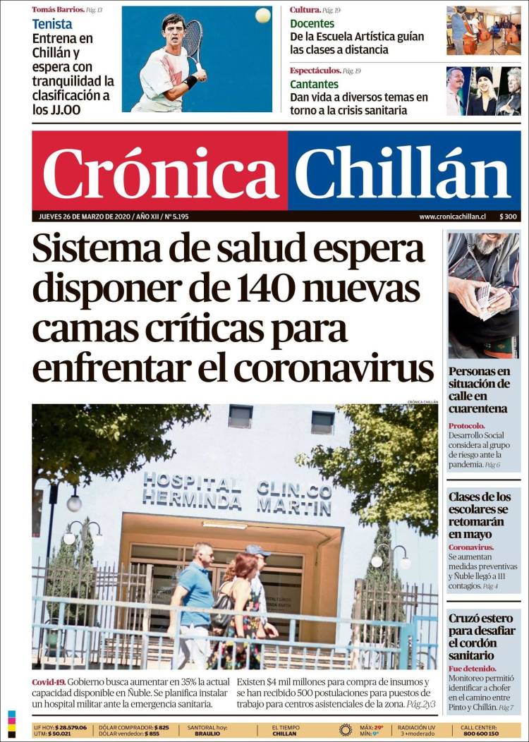 Portada de Crónica Chillán (Chile)