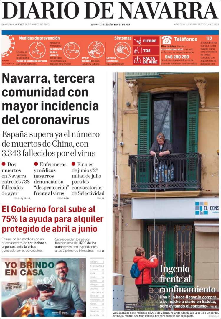 Portada de Diario de Navarra (Espa&ntilde;a)