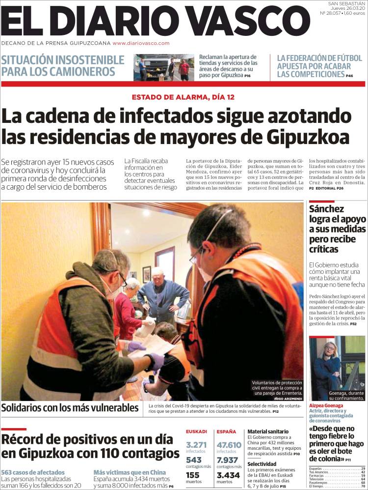 Portada de Diario Vasco (Espa&ntilde;a)