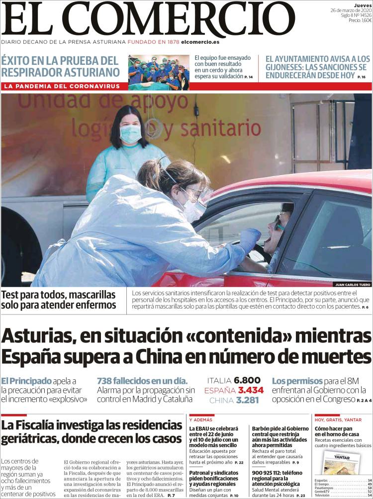 Portada de El Comercio (Espa&ntilde;a)