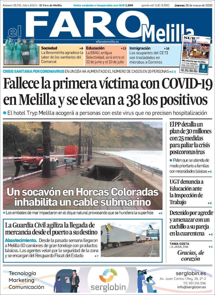 Portada de El Faro de Melilla (Espa&ntilde;a)