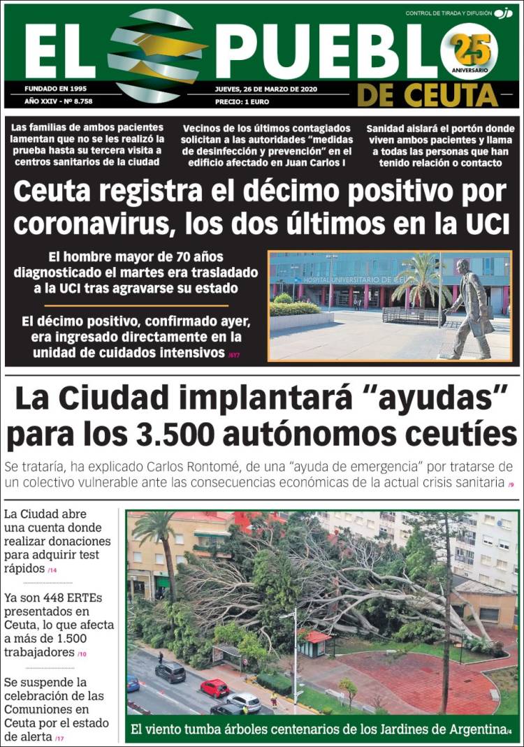 Portada de El Pueblo de Ceuta (Espa&ntilde;a)