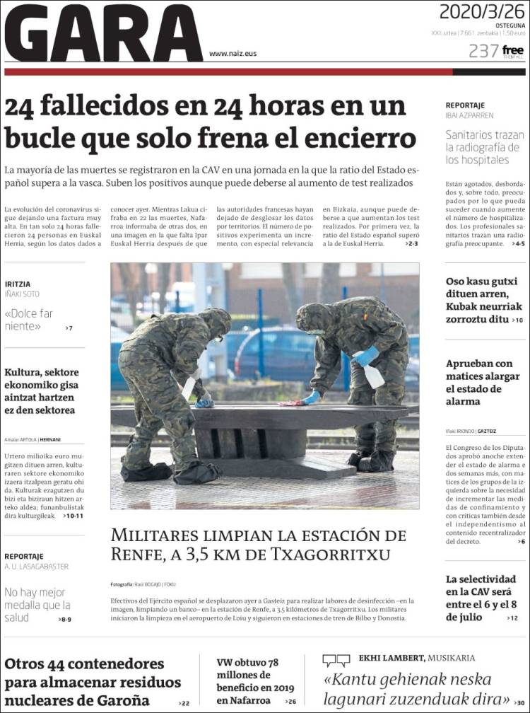 Portada de Gara (Espa&ntilde;a)