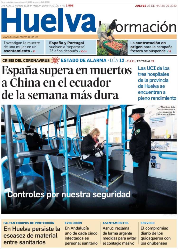 Portada de Huelva Información (Espa&ntilde;a)