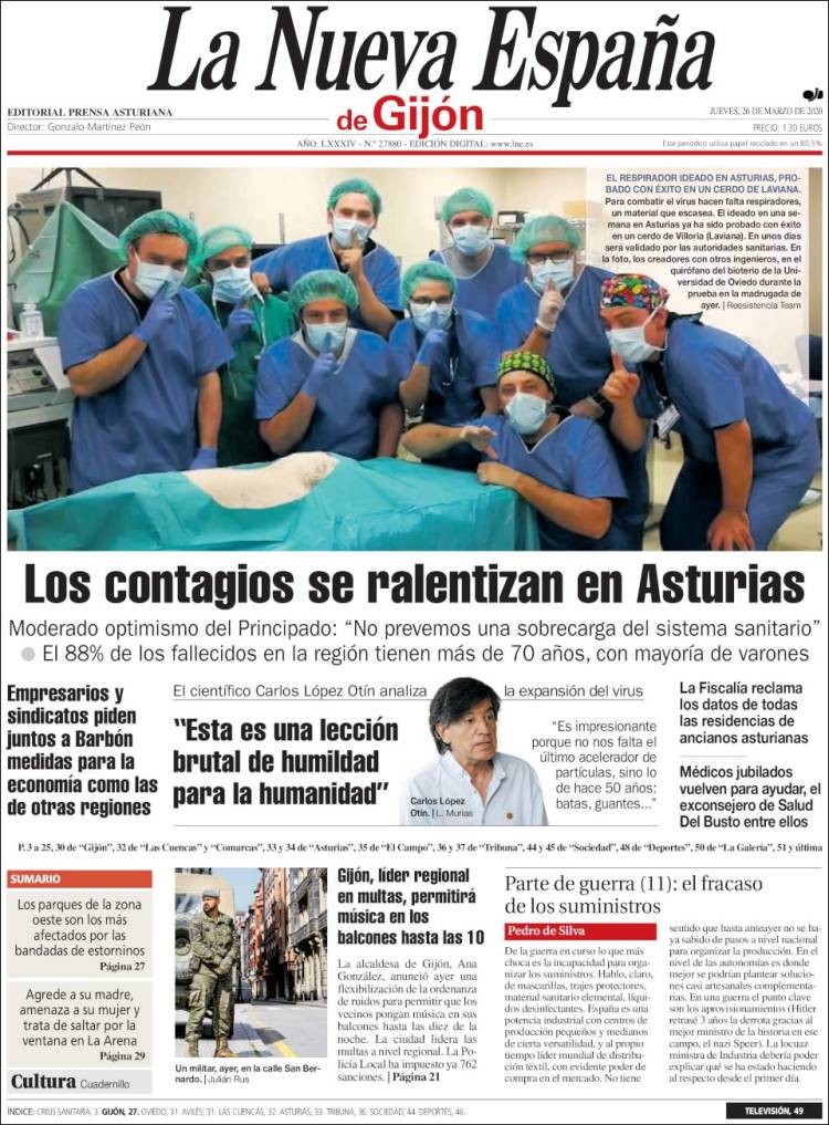 Portada de La Nueva España - Gijón (Espa&ntilde;a)