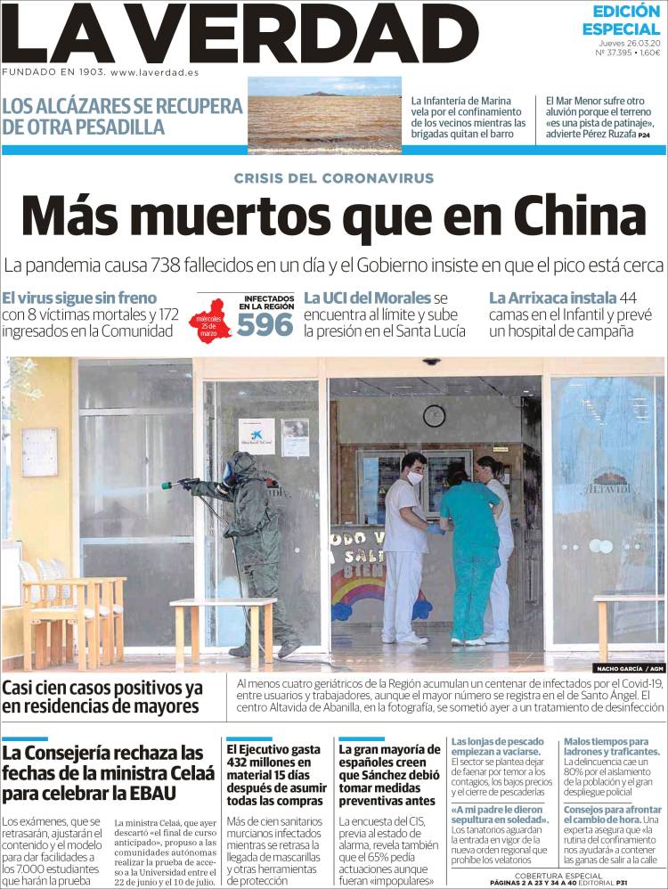 Portada de La Verdad de Murcia (Espa&ntilde;a)