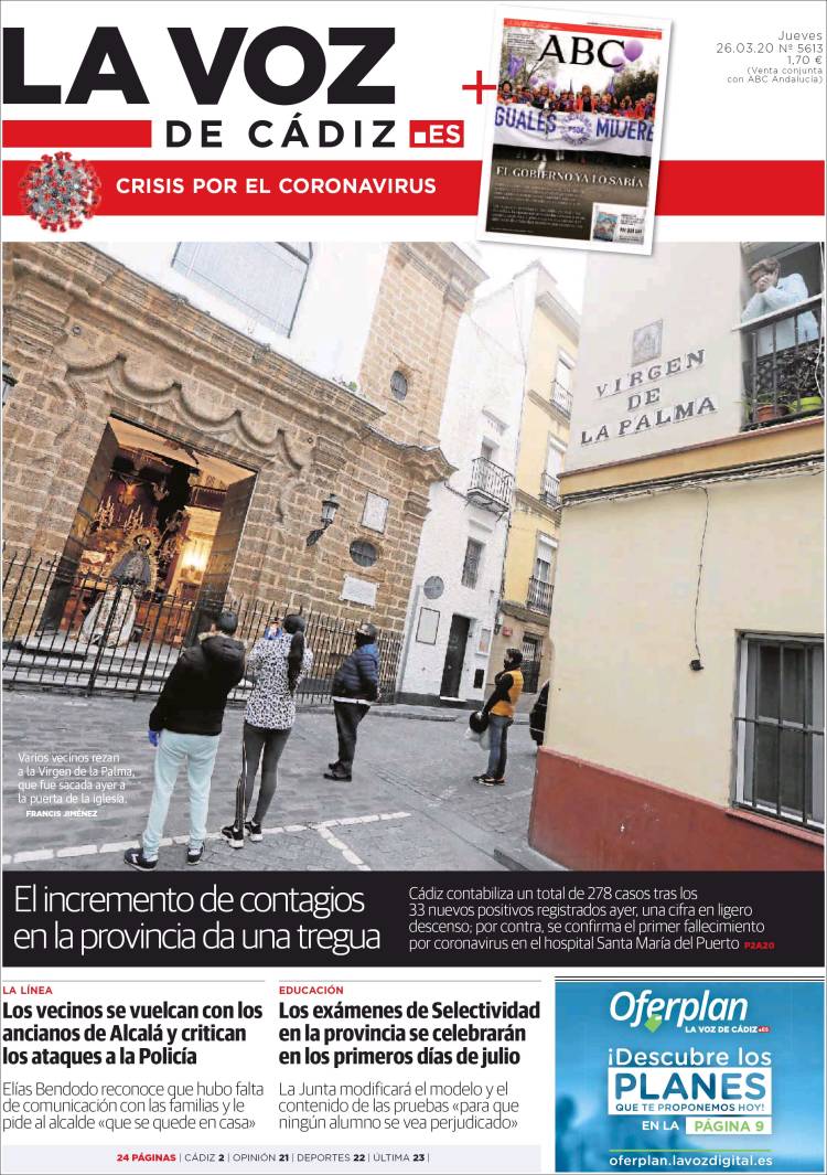 Portada de La Voz de Cádiz (Espa&ntilde;a)