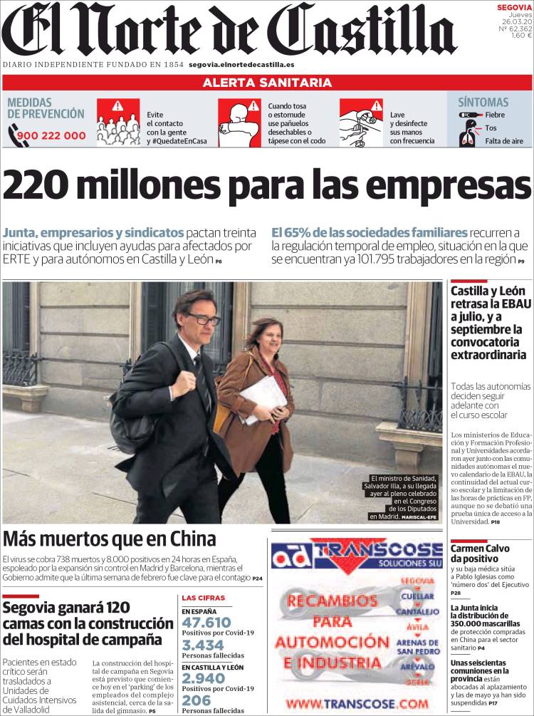 Portada de Norte de Castilla - Segovia (Espa&ntilde;a)