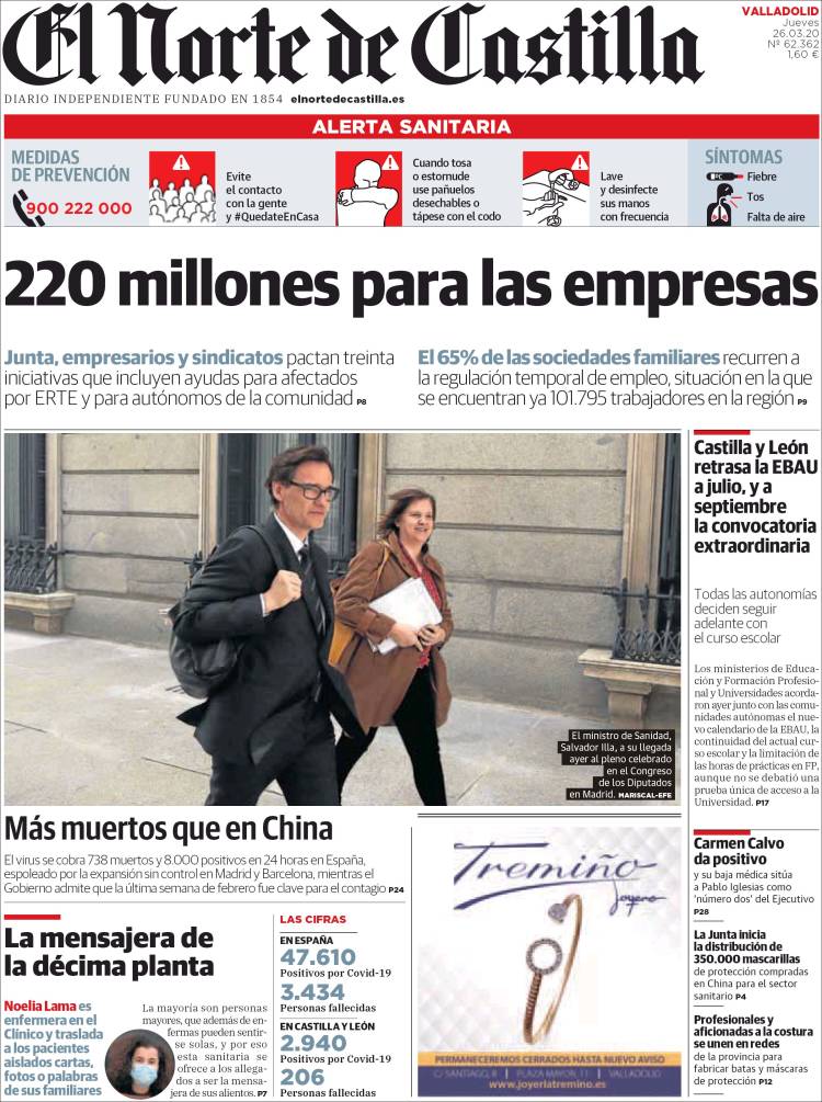 Portada de Norte de Castilla - Valladolid (Espa&ntilde;a)