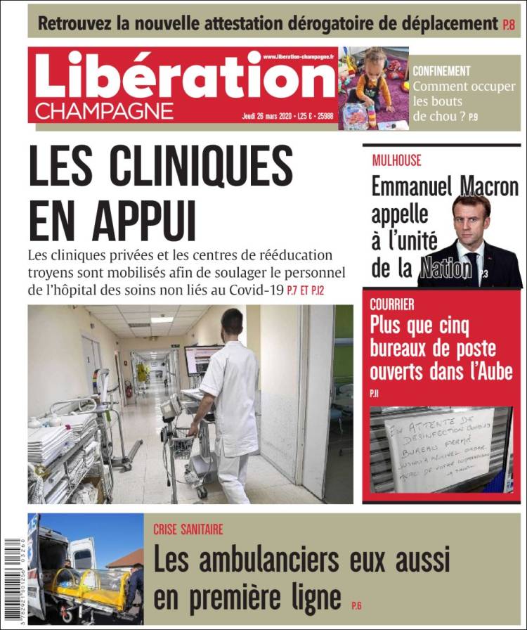 Portada de Libération Champagne (Francia)