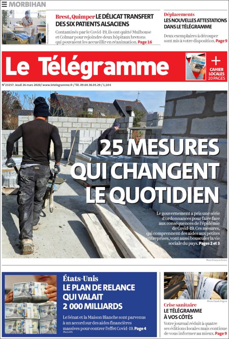 Portada de Télégramme (Francia)