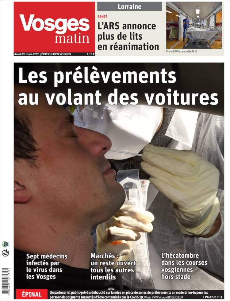 Portada de Vosges Matin (Francia)