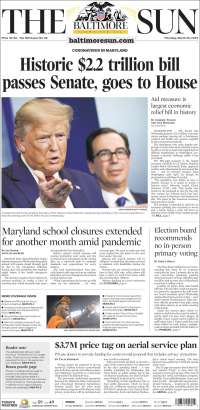 Portada de The Baltimore Sun (USA)