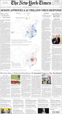 Portada de New York Times (USA)