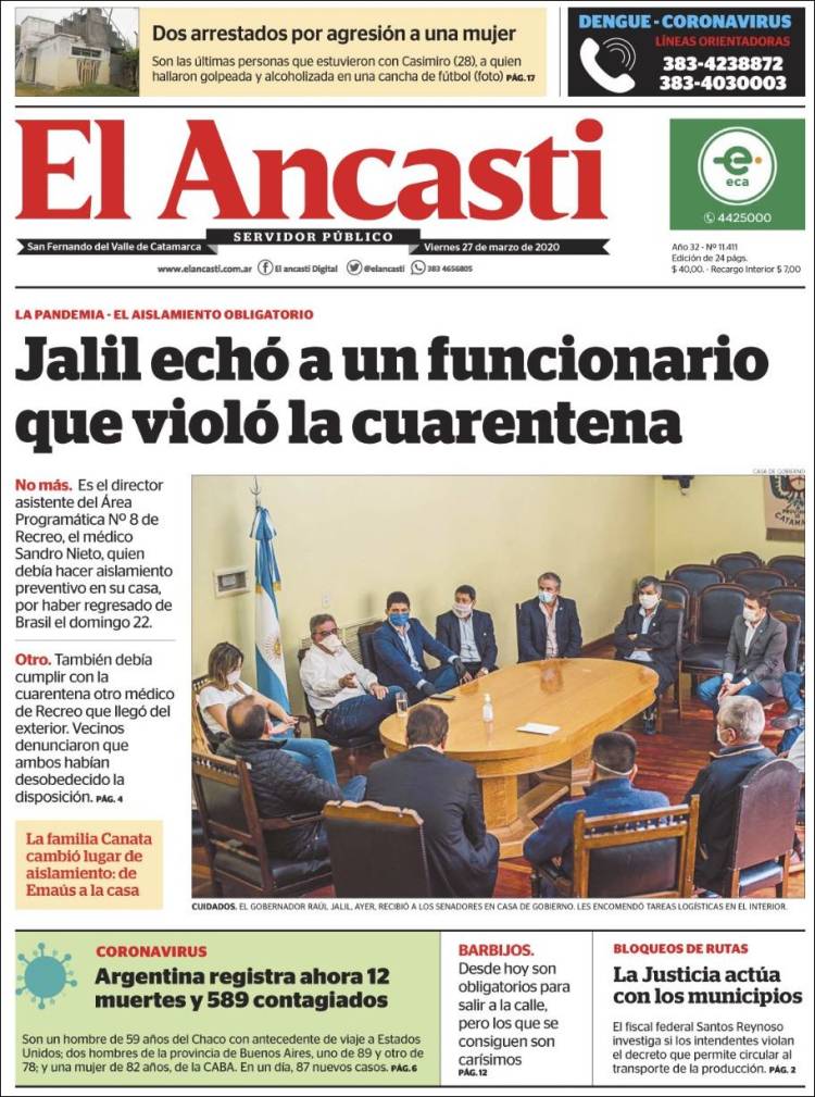 Portada de El Ancasti (Argentina)
