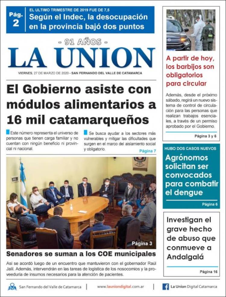 Portada de La Unión (Argentina)