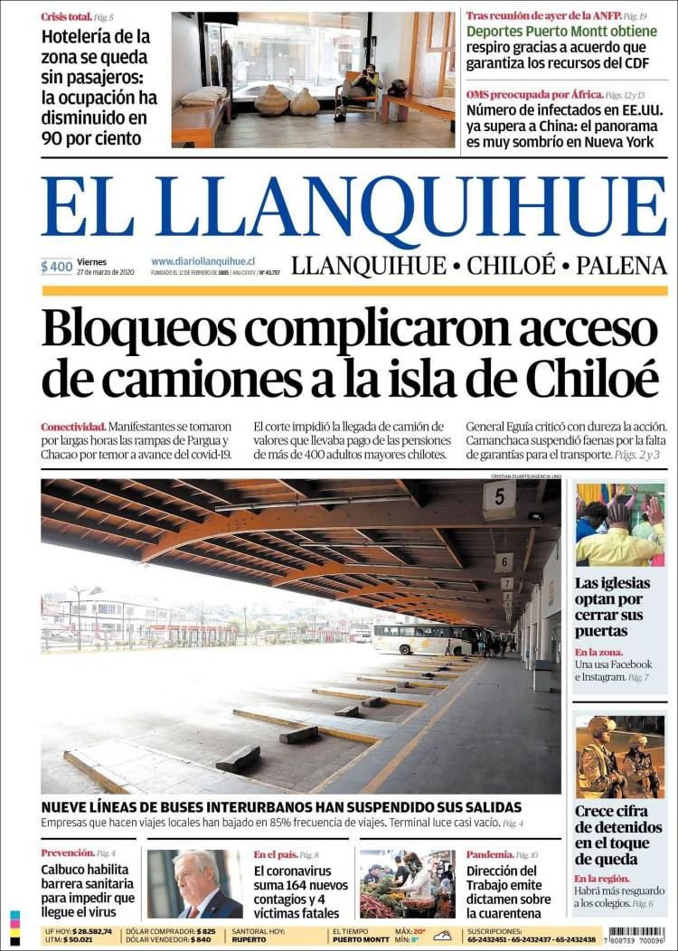 Portada de El Llanquihue (Chile)