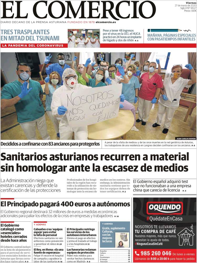 Portada de El Comercio - Gijón (Espa&ntilde;a)