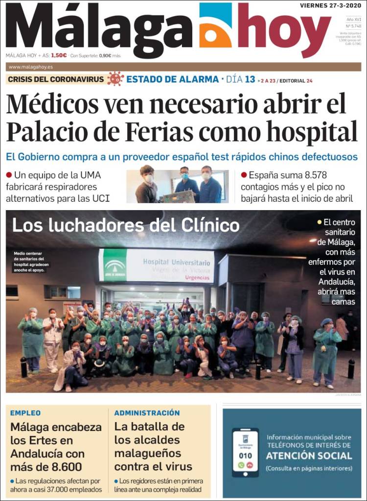Portada de Málaga Hoy (Espa&ntilde;a)