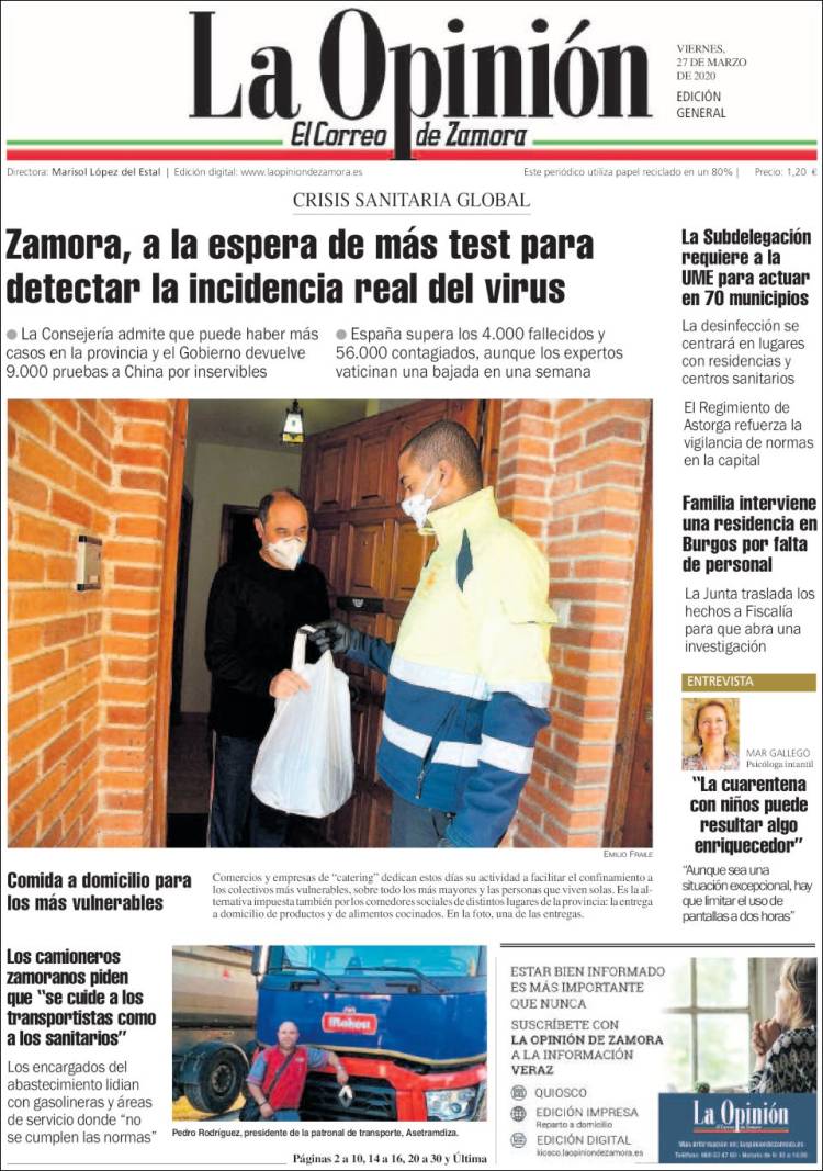 Portada de La Opinión - El Correo de Zamora (Espa&ntilde;a)