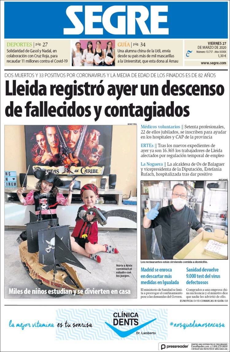 Portada de Segre  (Espa&ntilde;a)