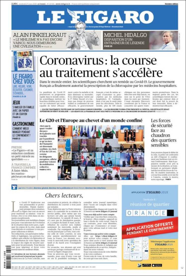 Portada de Le Figaro (Francia)