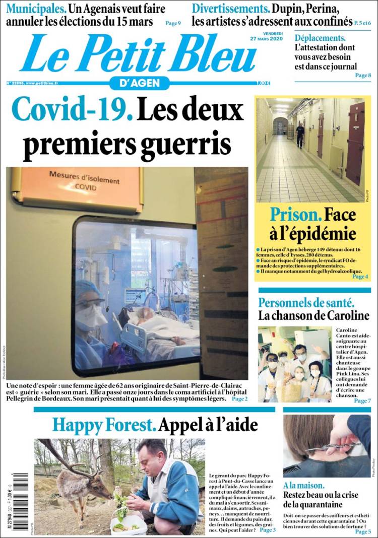 Portada de Le Petit Bleu (Francia)