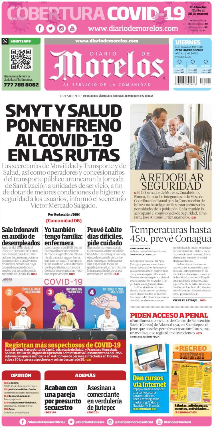 Portada de Diario de Morelos (México)